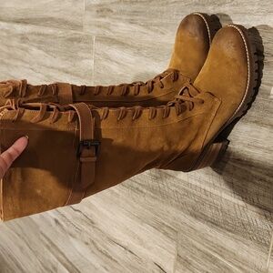 New Vintage Foundry suede knee high combat boots